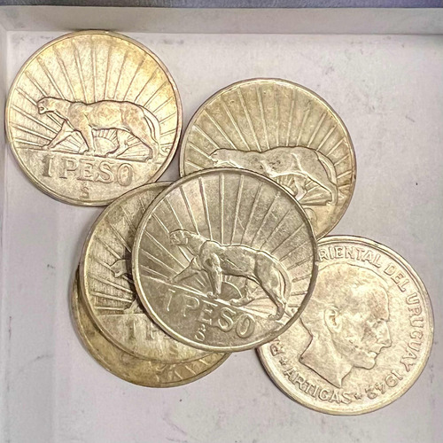 Monedas Puma De Plata Uruguay 1 Peso 1942