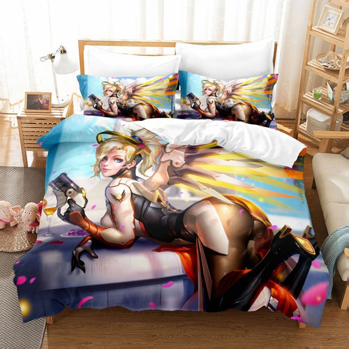 Juego De Ropa De Cama Overwatch Mercy Cartoon