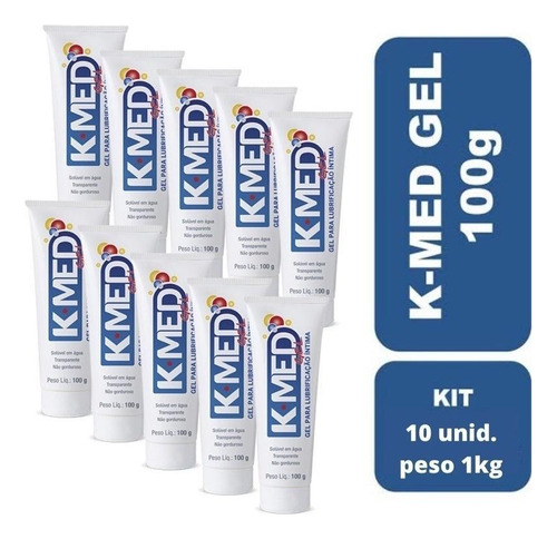 Kit 10 Gel Lubrificantes Intimo K-med 100g Sem Sabor Cimed