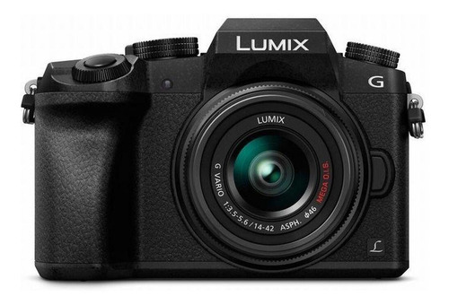 Panasonic Lumix Kit G7K + lente 14-42mm II ASPH DMC-G7K sin espejo color  negro