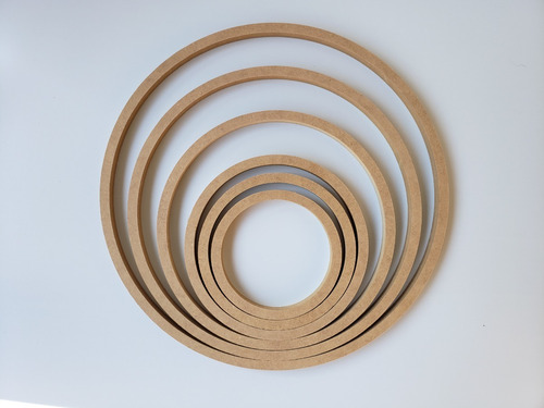 Imagen 2 de 7 de Set 6 Aros De Madera Para Mandalas Atrapasueños Gr Faisaflor