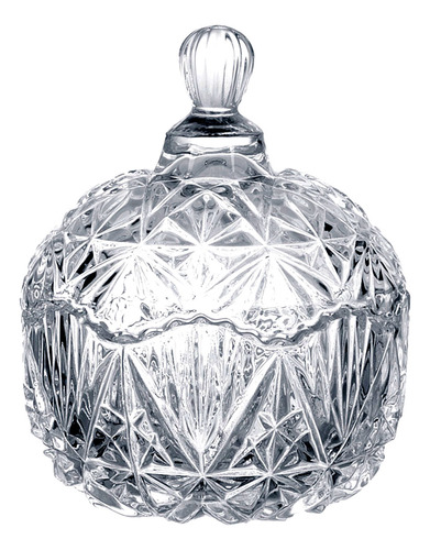 Bomboniere Baleiro Luxo Decorativo Vidro Com Relevo Cristal 