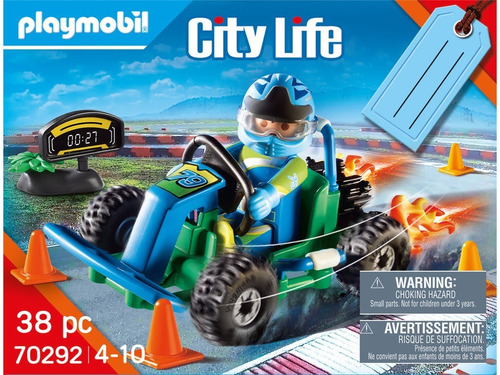 Figura Armable Playmobil City Life Go-kart 38 Piezas 3