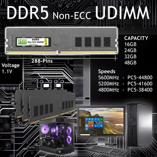 Nemix Ram 96gb (2x48gb) Ddr5 5200mhz Pc5-41600 2rx8 1.1v