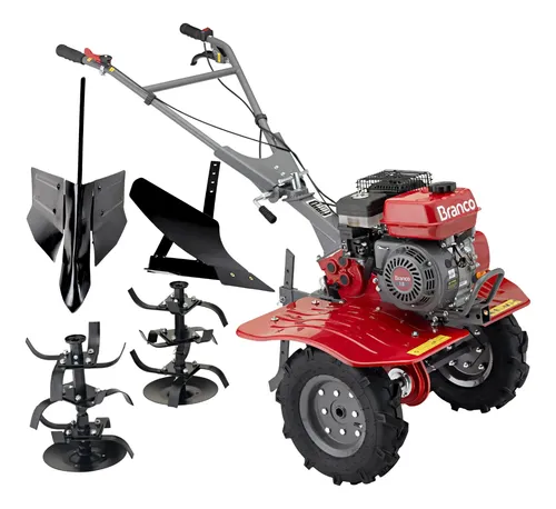 Motocultivador Tatorito Bttg 7cv Branco Com Arado E Sulcador