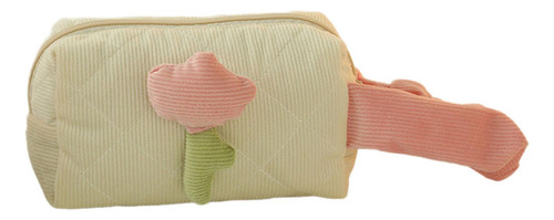 Bolsa De Maquillaje De Tulipán, Bolsa Mango Lateral Beige