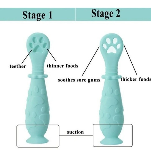 Set De Cucharas De Silicona Aprendizaje Bebé Pre-cucharas