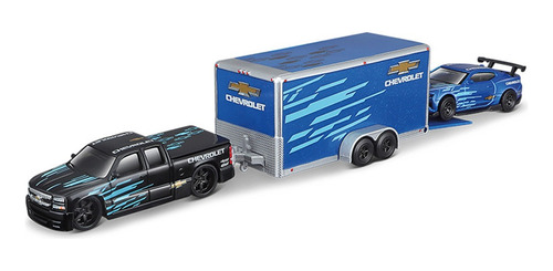 Chevrolet Silverado Remolque 3 En 1 Miniatura Metal Car  [u]