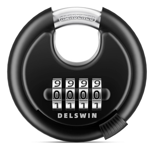Delswin Candado De 4 Discos Combinados Con Grillete De Acero