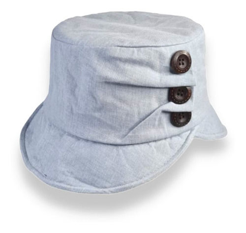 Gorro Bucket Hat Botones Elegante Vintage Retro