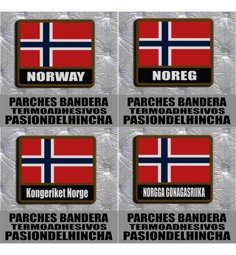 Parche Bandera Con Nombre Noruega