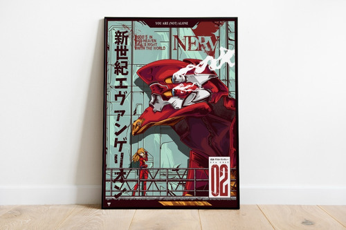 Vinilo Decorativo 30x40cm Poster Anime Evangelion 15 Manga