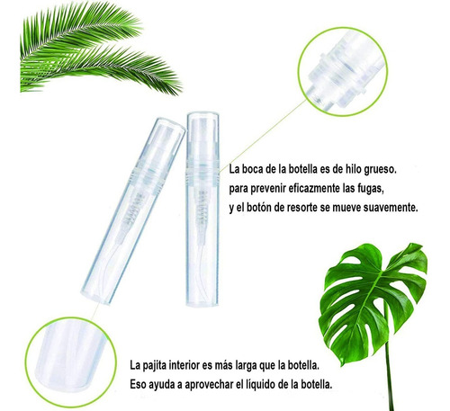 B Mini Atomizador Perfume Botella Spray Plástico (60pcs 5ml)