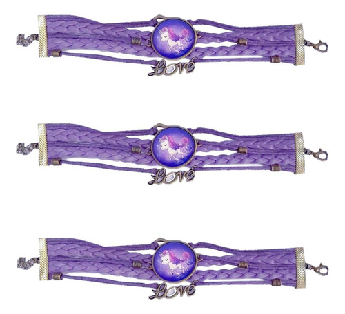 Brazalete De Niñas Bonitas, Mxucn-003, 3pzas, Morado, Unico