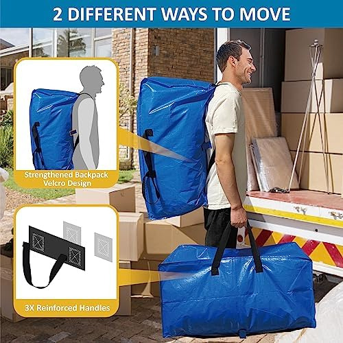 Paquete De 10 Bolsas Para Mudanzas Extragrandes Y Resistente