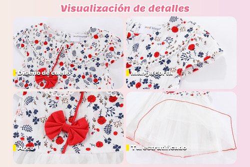 Vestido Floral Para Niñas Mud Kingdom Con Cuello Peter Pan Y