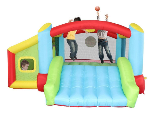 Casa De Rebote Inflable Con Niños Soplador Deslice Cas...