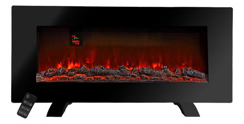 Lareira Elétrica De Parede E Bancada Com Controle 1500w Cor Preto 110v