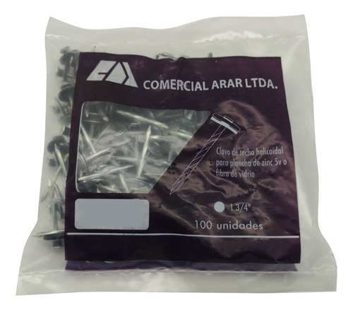 Clavos Para Zinc 5v 1 3/4 Env 100un Arar (30bxcj)/mimbral