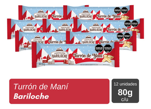 Turron De Mani Bariloche 80 G X 12 Unidades