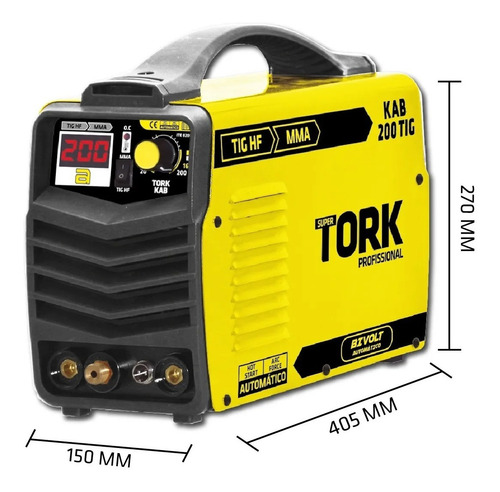 Imagem 2 de 7 de Máquina De Solda Inversora Kab 200a Tig Hf Mma Bivolt Tork