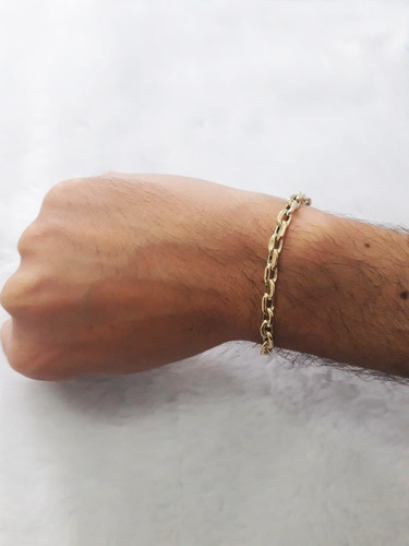 Imagem 4 de 4 de Pulseira Cadeado 7 Gramas 5mm Ouro 18k 750