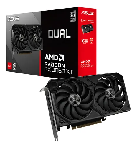 Placa De Vídeo Asus Amd Radeon Rx 9060 Xt Dual, 16gb, Gddr6
