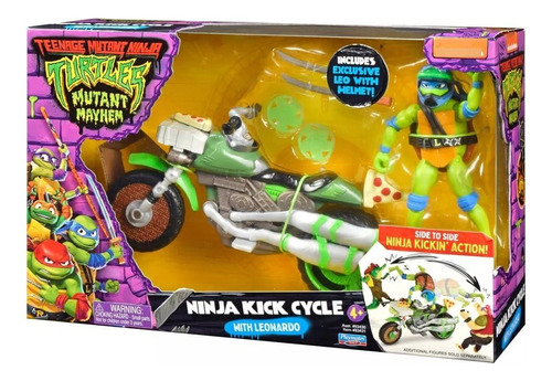 Tortugas Ninja Figura De Accion Leonardo Con Motocicleta
