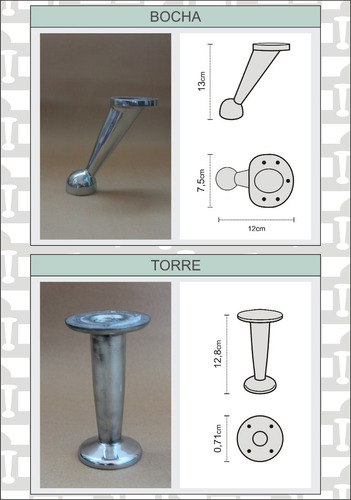 Patas De Aluminio Para Sillones Y Muebles