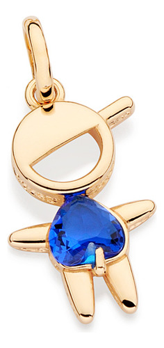 Pingente Menino Com Cristal Coração Rommanel 542877 Vb Cor Azul