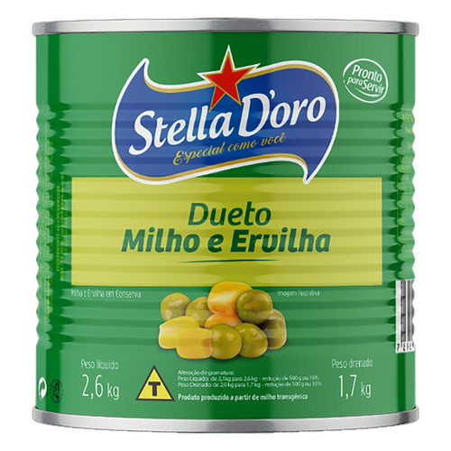 Ervilha e Milho Verde em Conserva Dueto Stella D'oro Lata 1,7kg