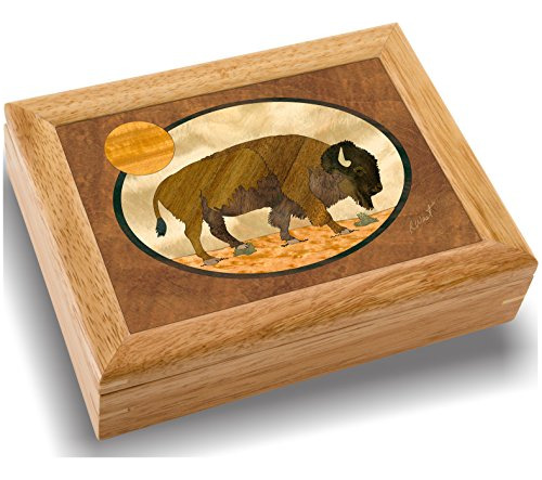 Marqart Wood Art Bison Box - Hecho A Mano En Ee. Uu. - Calid