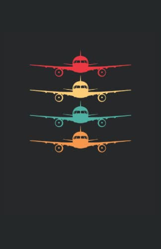 Avion Piloto Volador Retro Vintage: Cuaderno De Lineas Forra