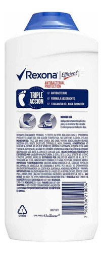 Rexona Efficient Desodorante Antibacterial Para Pies Talco