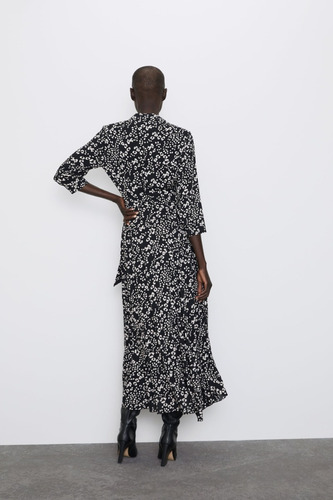 Vestido Z.a.r Camisero Largo Estampado Talle M
