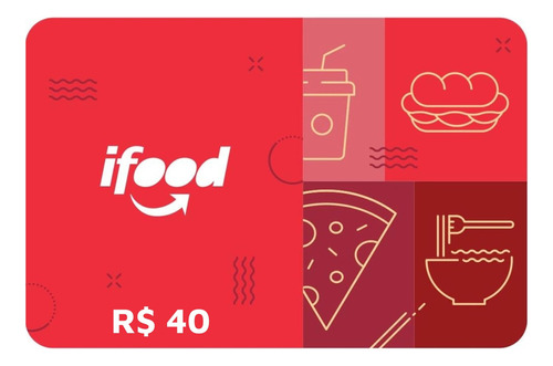 Cartão presente Ifood reais gift card digital 40