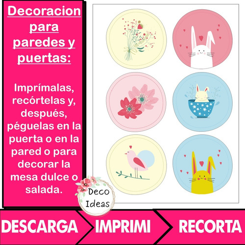 Imagen 4 de 5 de Kit Primavera Pdf A Color Listo Para Imprimir Y A Decorar
