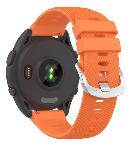 Pulseira Para Garmin Forerunner 55/165 245/645 Silicone 20mm Laranja Lisa