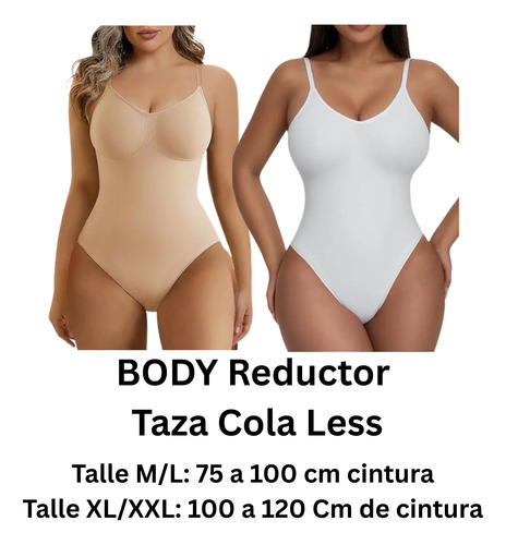 Body Reductor Compresión Media Cola Less 4 Color Taza Desmon Beige Lisa Cola Less Xl/xxl 100 - 120 Cm