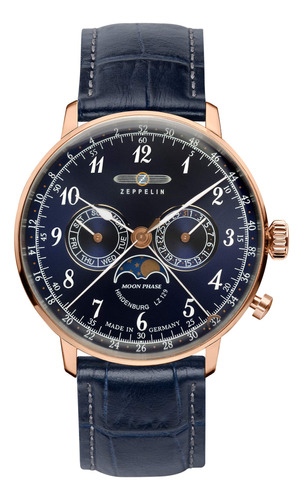 Reloj Graf Zeppelin Hindenburg Swiss Quartz Moonphase Calend