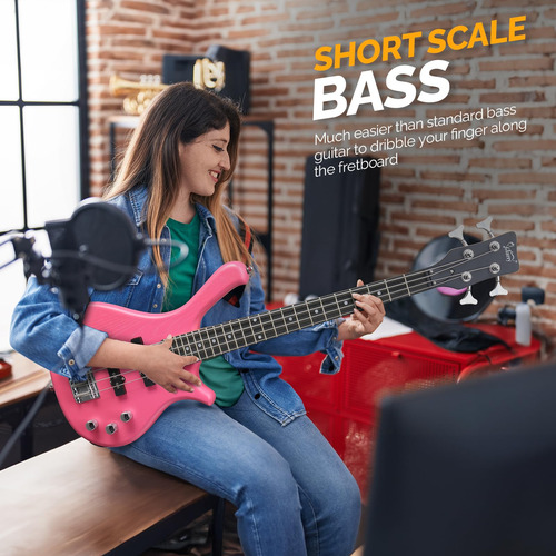 Electric Bass Guitar Glarry 4 String Beginner 91cm W/ Kit