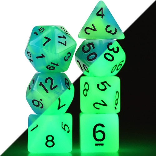Juego De Dados Dnd Brillan En La Oscuridad Calabozos Y Drago