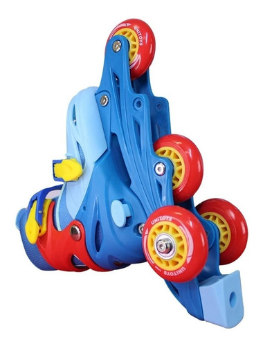 Imagem 4 de 7 de Patins Infantil Roller Tri-line Unitoys 1504 30-33 Azul