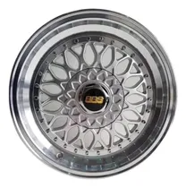 Comprar Rodas Bbs Rs Aro 15x7 4x100 Taluda Gol Quadrado ( Jogo ) Cor Prata Com Diamantado Rebite Prata