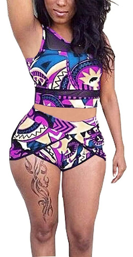 Traje De Baño De Bikini Estampado De Talla Grande Para Mujer