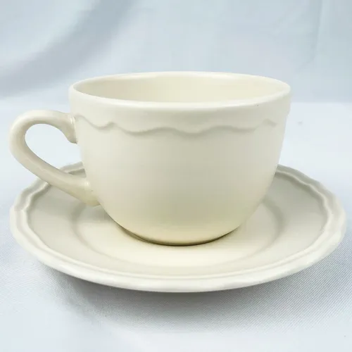 Set X12 Tazas Con Plato De Cerámica Café Té