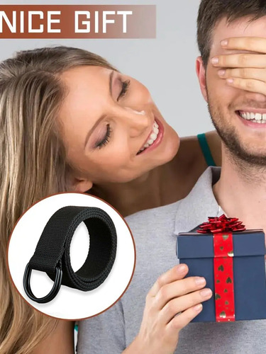Cinturón De Lona Ajustable Para Hombre Y Mujer. Color Negro Talla 130