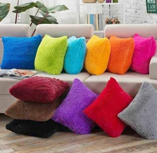 Fundas Para Cojines De Sofas Peludo ( Varios Colores)