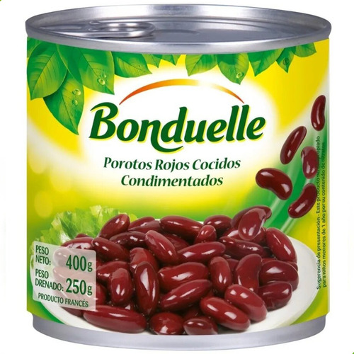 Porotos Rojos Cocidos Condimentados Bonduelle Lata Francia