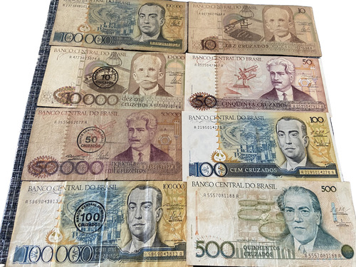 Lote Com 49 Cédulas Antigas Do Brasil Originais Sem Repetir (Usado)